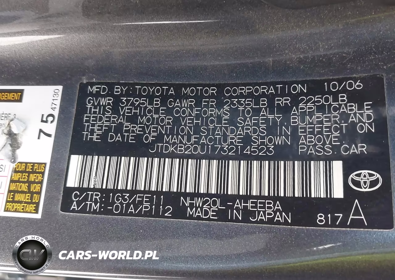 2007 Toyota Prius VIN:JTDKB20U173214523 - 9