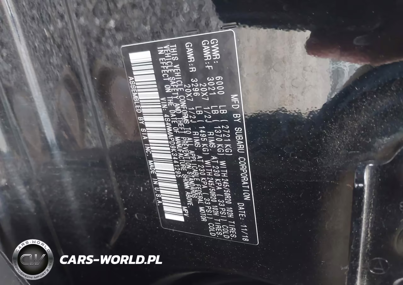 2019 Subaru Ascent Limited VIN:4S4WMAPD9K3441295 - 9