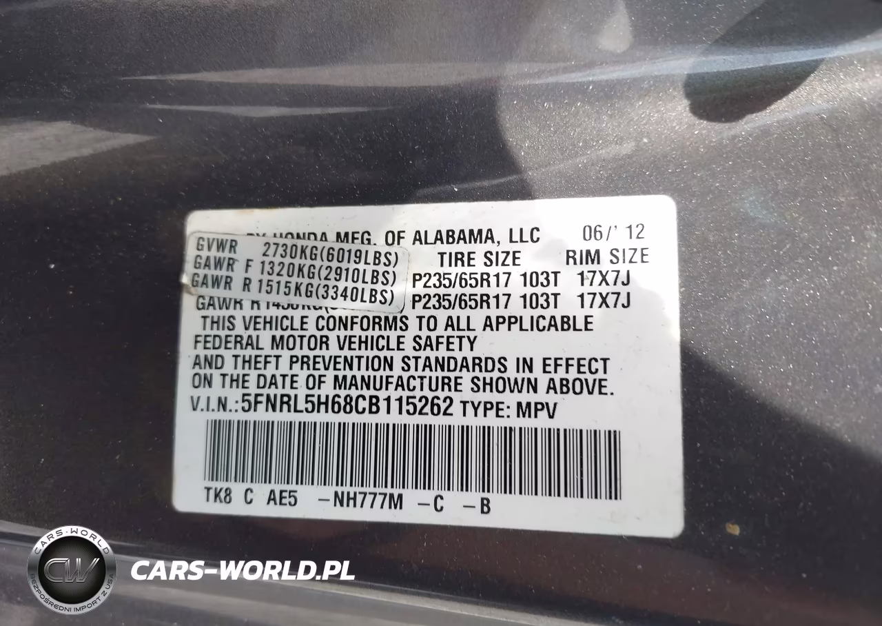 2012 Honda Odyssey Ex-L VIN:5FNRL5H68CB115262 - 9