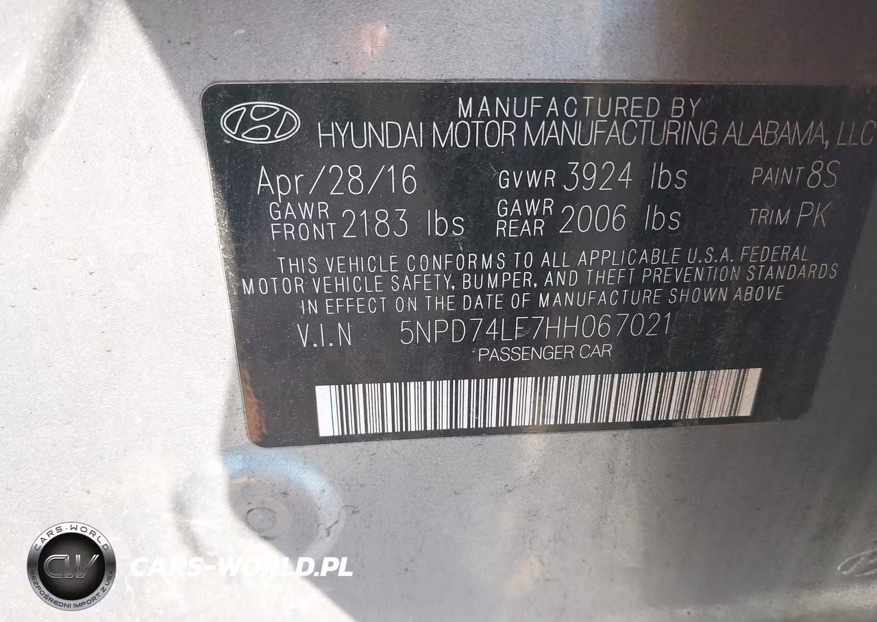 2017 Hyundai Elantra Se VIN:5NPD74LF7HH067021 - 9