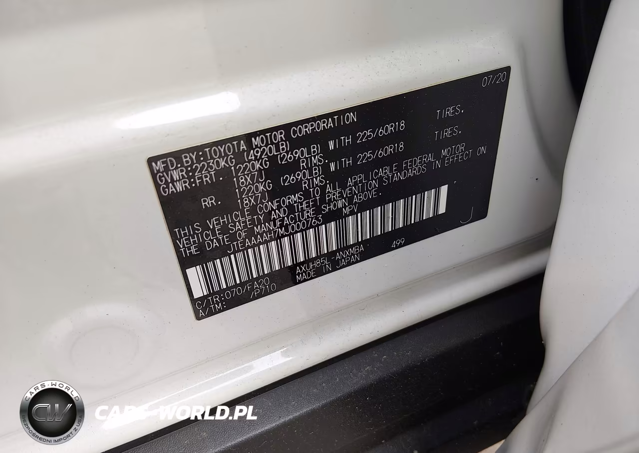 2021 Toyota Venza Le VIN:JTEAAAAH7MJ000763 - 9