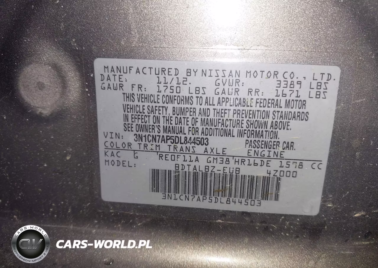 2013 Nissan Versa 1.6 Sv VIN:3N1CN7AP5DL844503 - 9