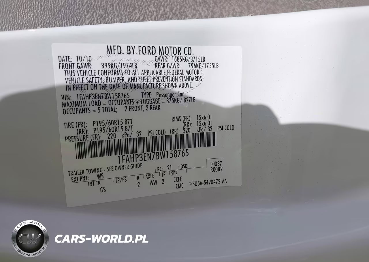 2011 Ford Focus S VIN:1FAHP3EN7BW158765 - 9