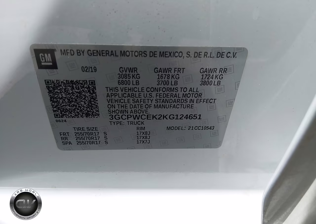 2019 Chevrolet Silverado 1500 VIN:3GCPWCEK2KG124651 - 9