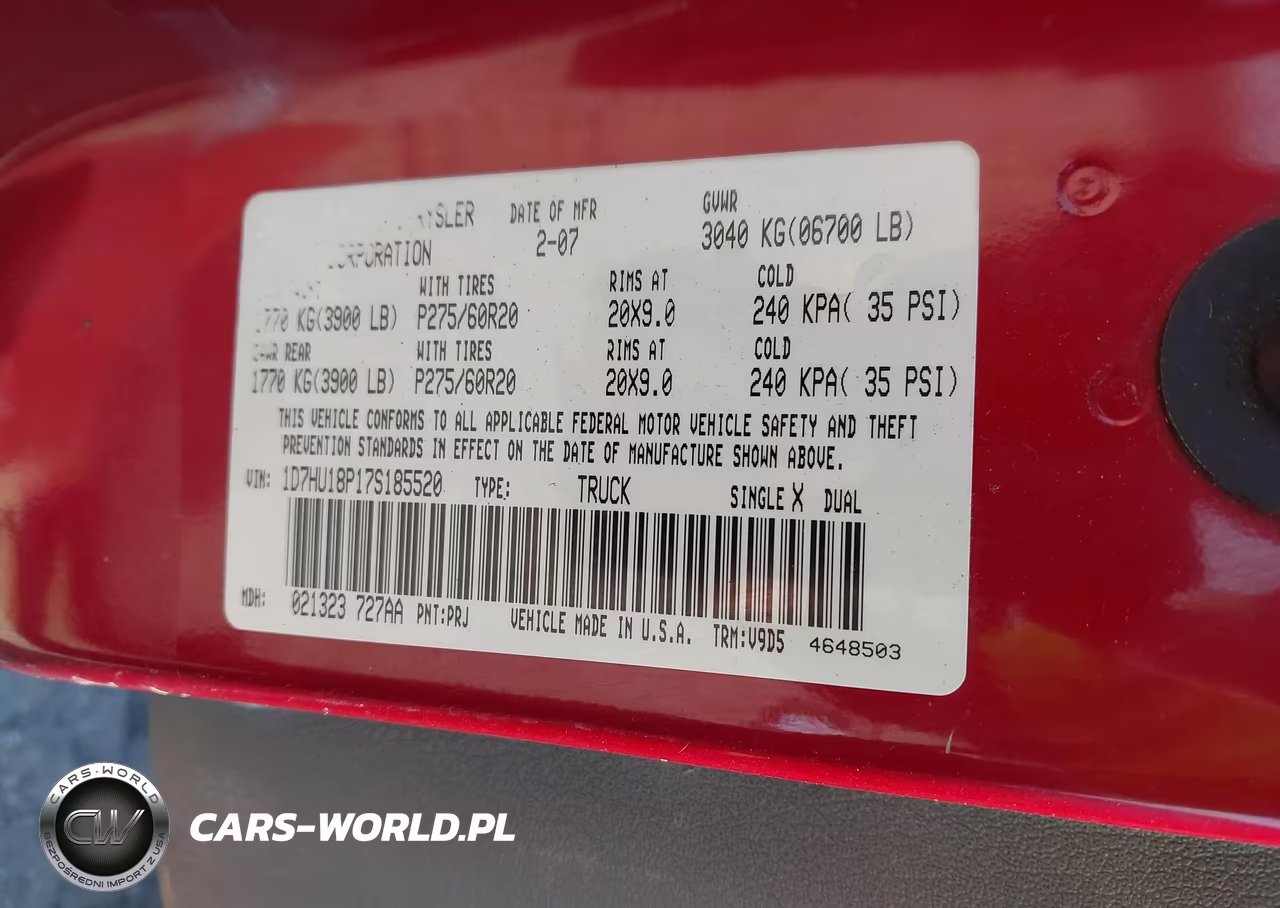 2007 Dodge Ram 1500 St-Slt VIN:1D7HU18P17S185520 - 9