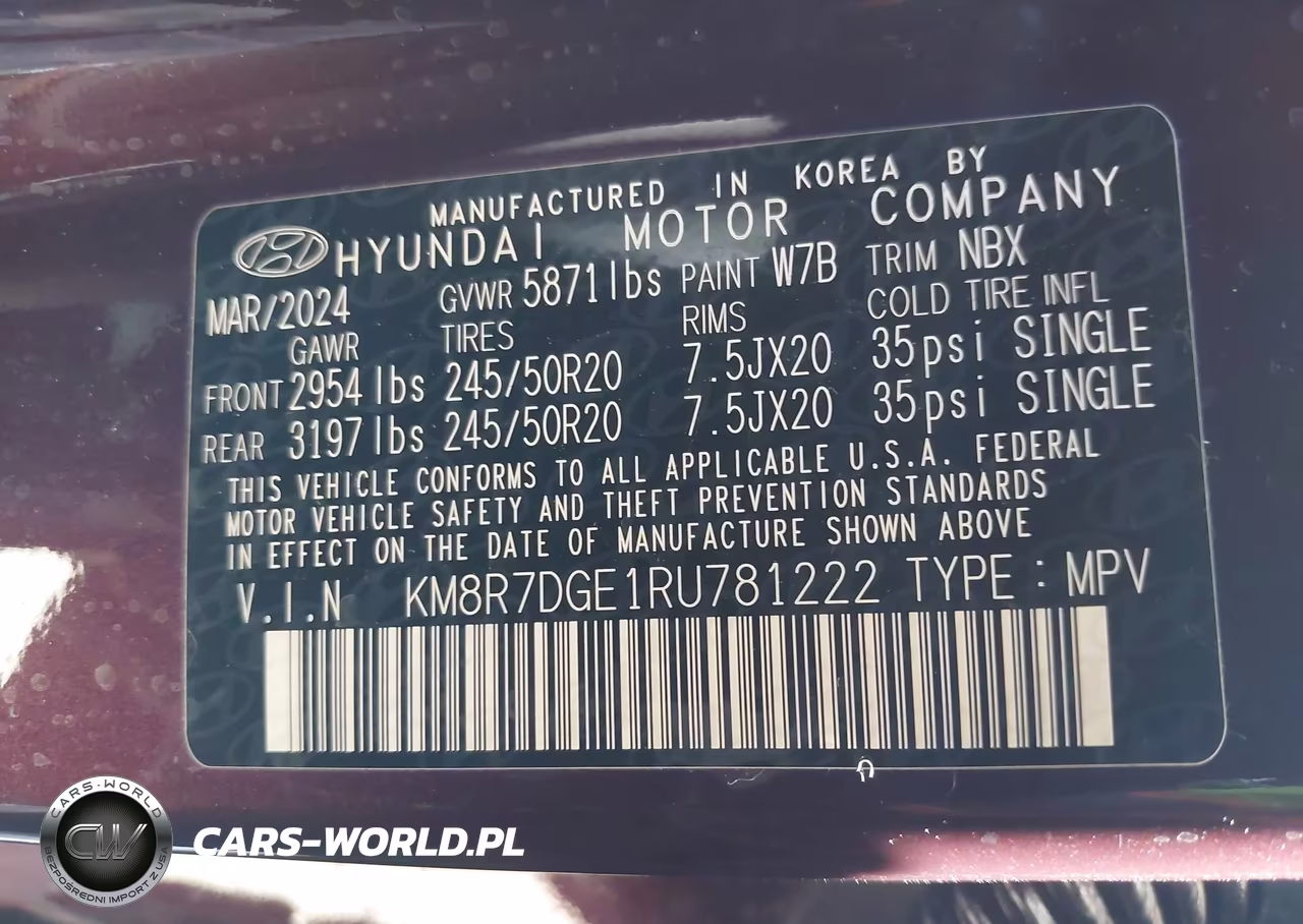 2024 Hyundai Palisade Calligraphy VIN:KM8R7DGE1RU781222 - 9