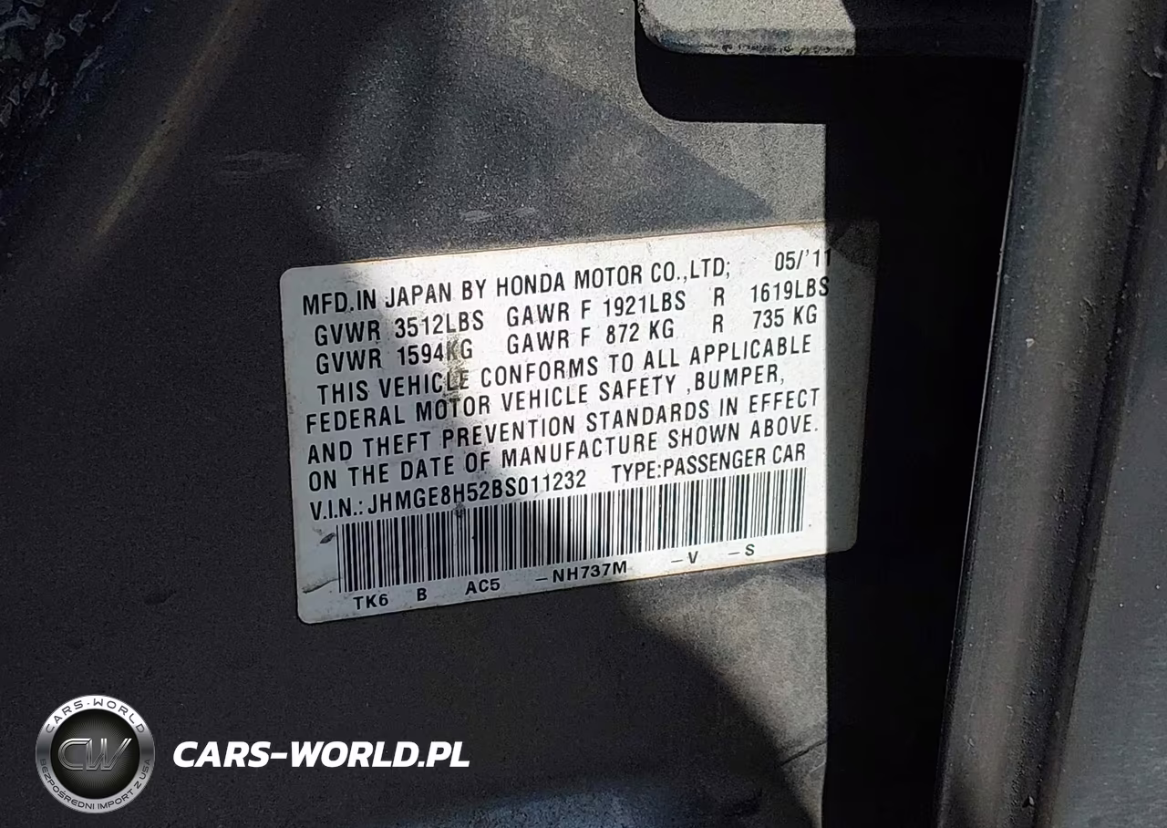 2011 Honda Fit Sport VIN:JHMGE8H52BS011232 - 9