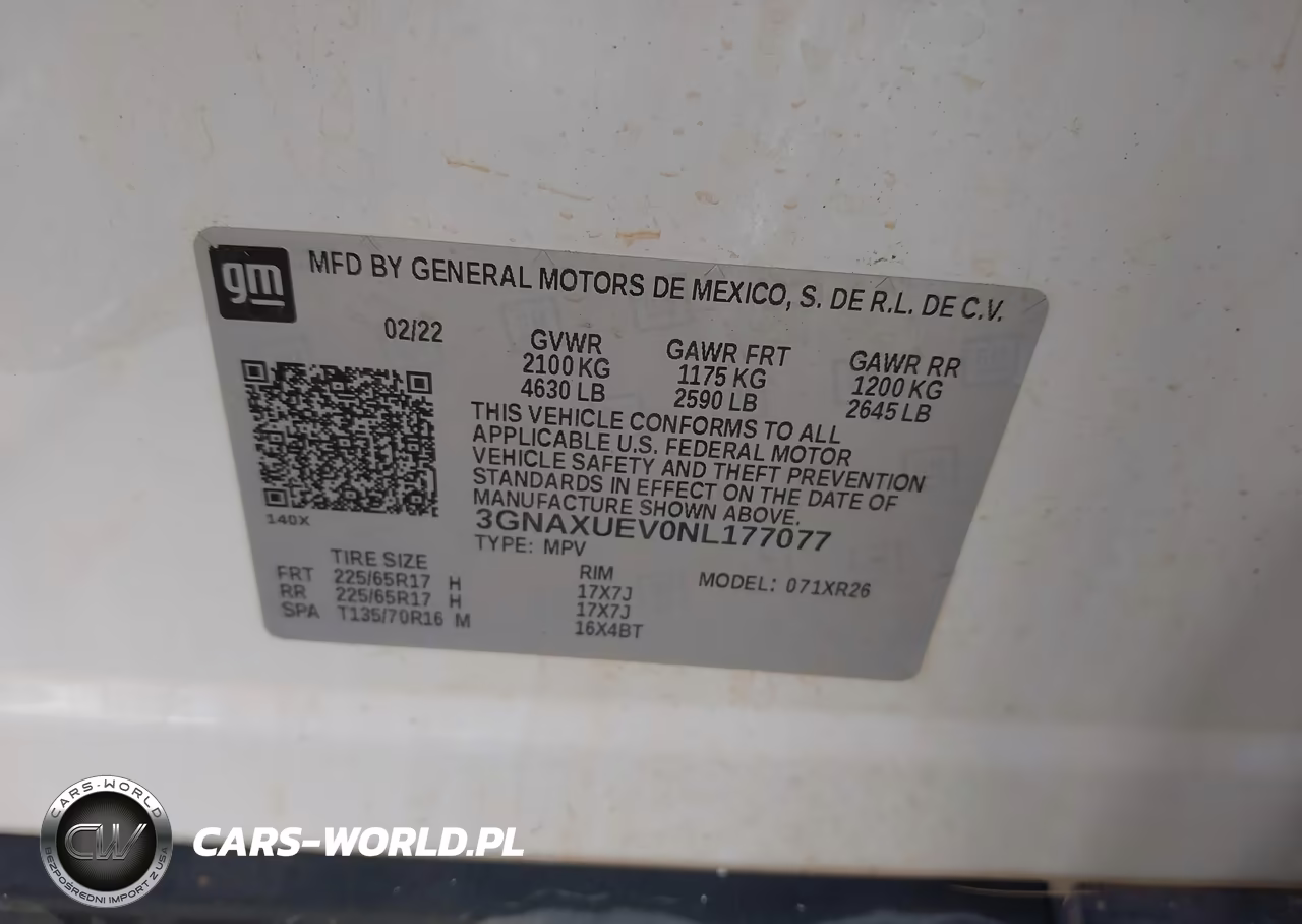 2022 Chevrolet Equinox Awd Lt VIN:3GNAXUEV0NL177077 - 9