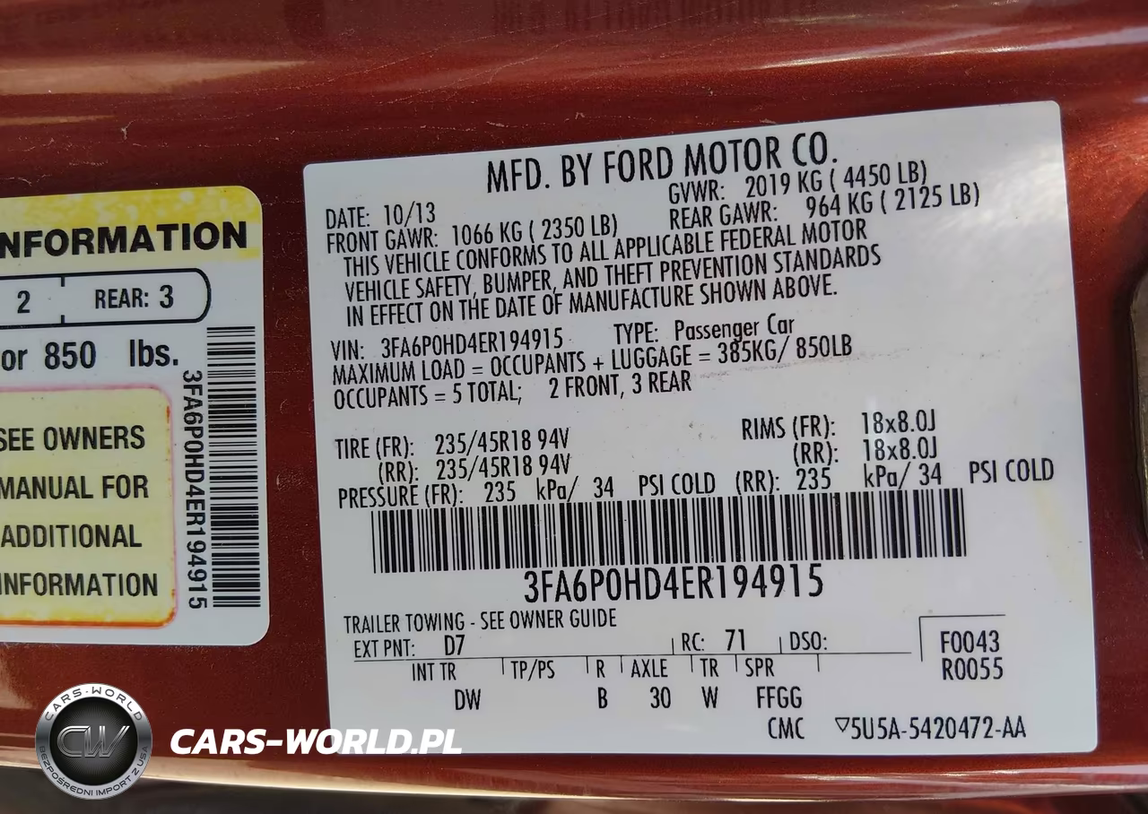 2014 Ford Fusion Se VIN:3FA6P0HD4ER194915 - 9