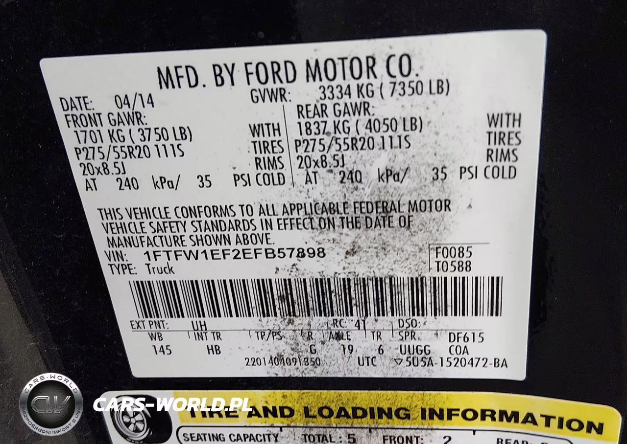 2014 Ford F-150 Lariat VIN:1FTFW1EF2EFB57898 - 9