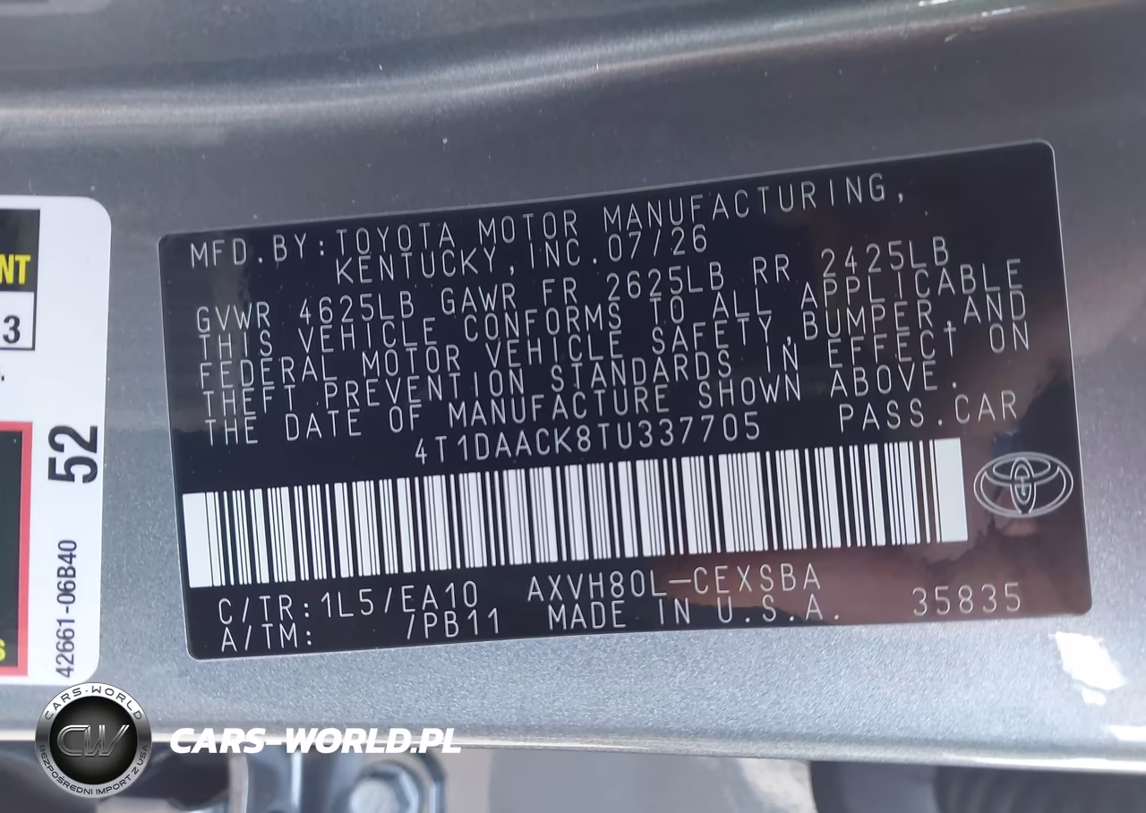 2026 Toyota Camry Se VIN:4T1DAACK8TU337705 - 9