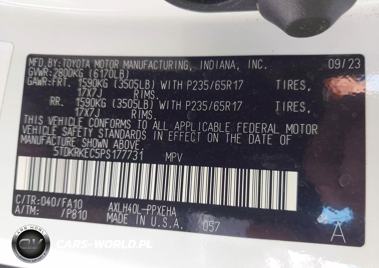 2023 Toyota Sienna Le VIN:5TDKRKEC5PS177731 - 9