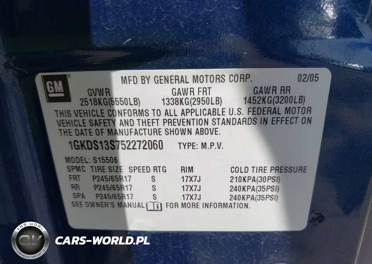 2005 GMC Envoy Slt VIN:1GKDS13S752272060 - 9