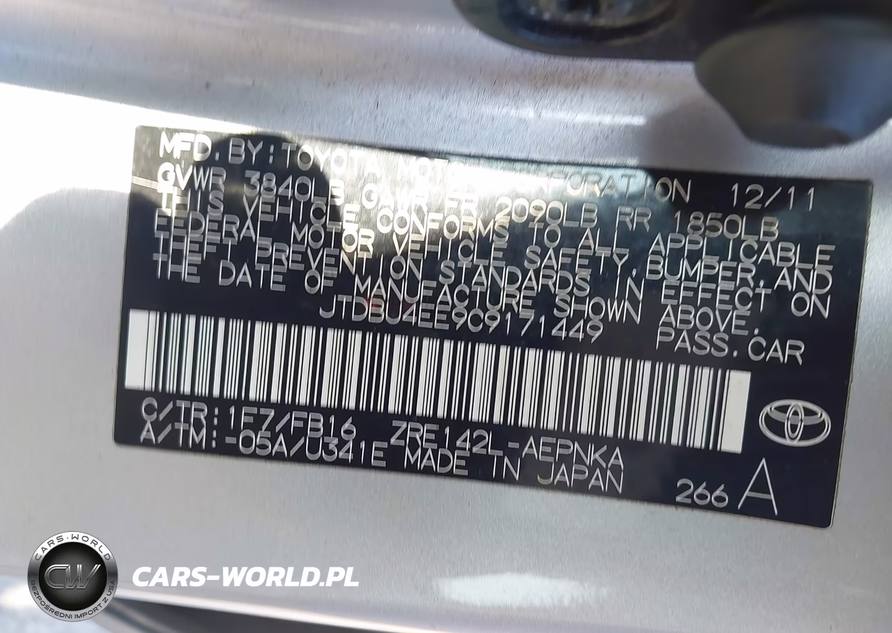 2012 Toyota Corolla Le VIN:JTDBU4EE9C9171449 - 9