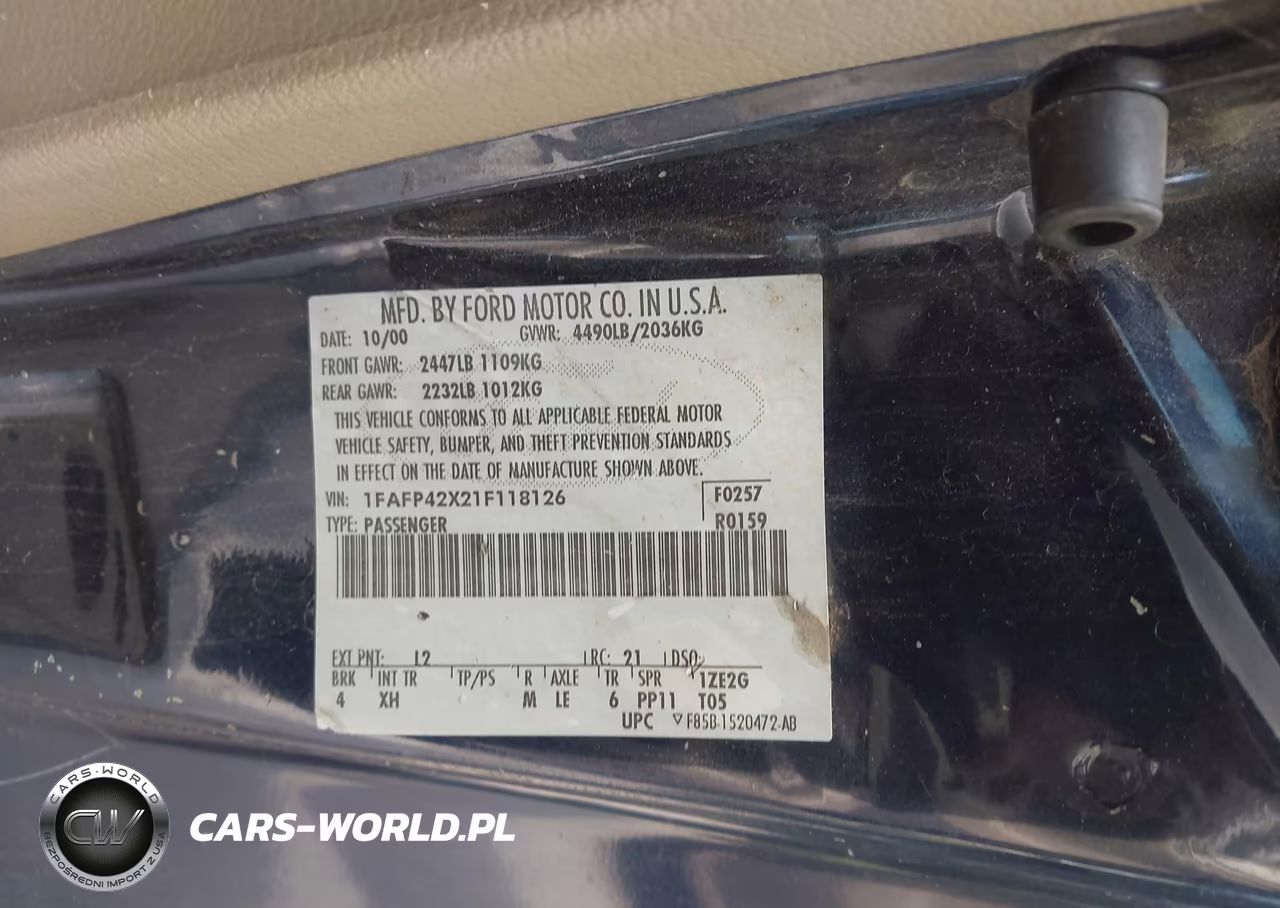 2001 Ford Mustang Gt VIN:1FAFP42X21F118126 - 9