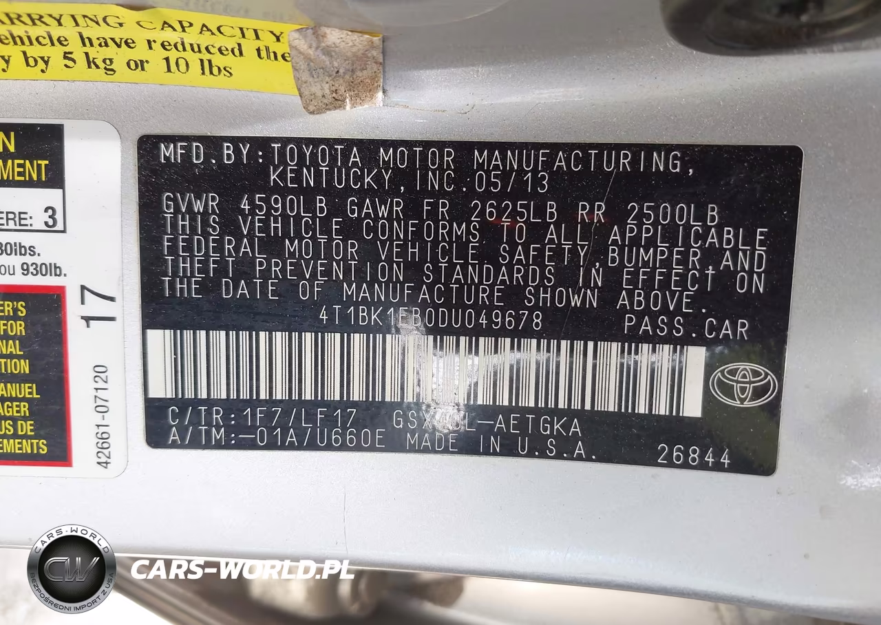 2013 Toyota Avalon Xle Premium VIN:4T1BK1EB0DU049678 - 9