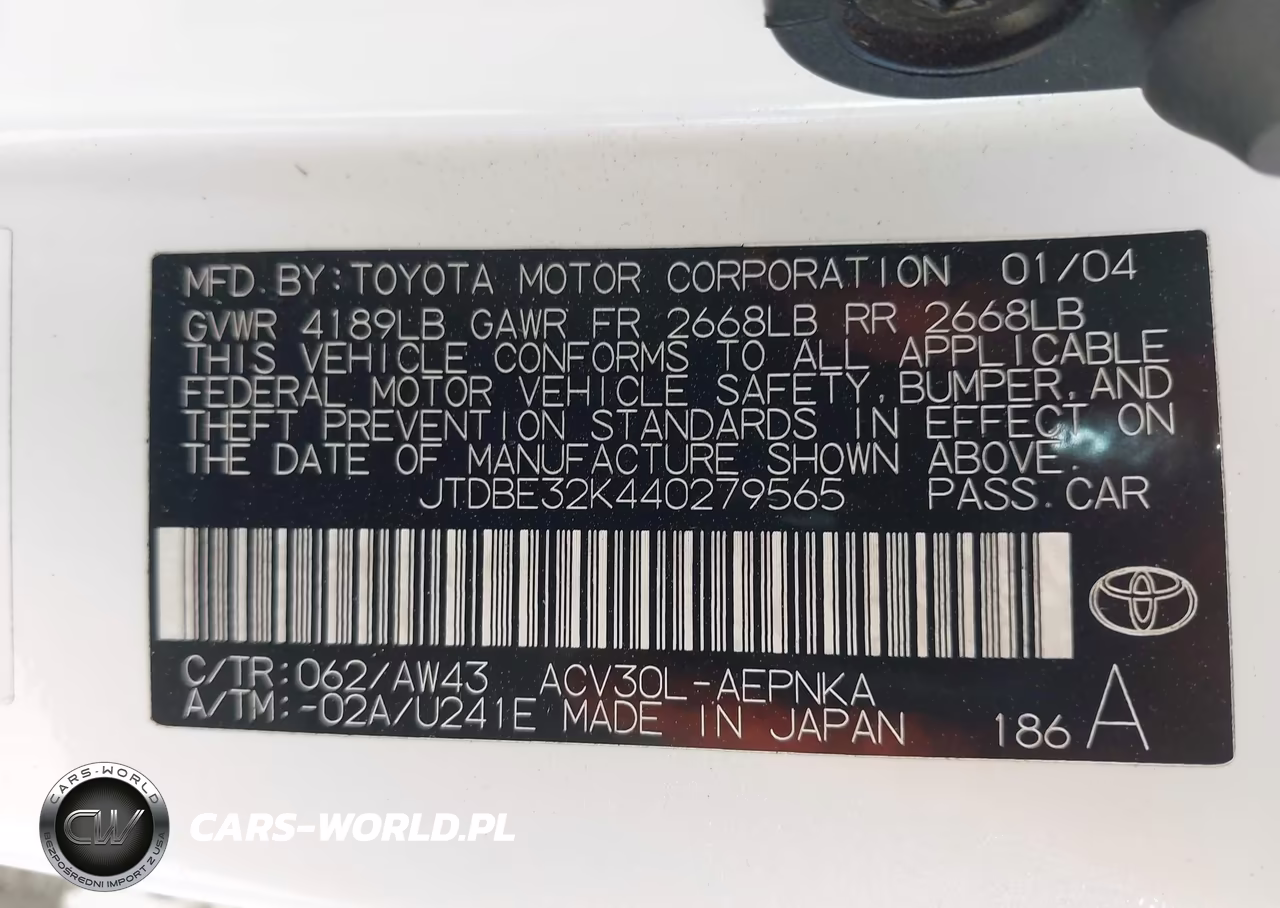 2004 Toyota Camry Le VIN:JTDBE32K440279565 - 9