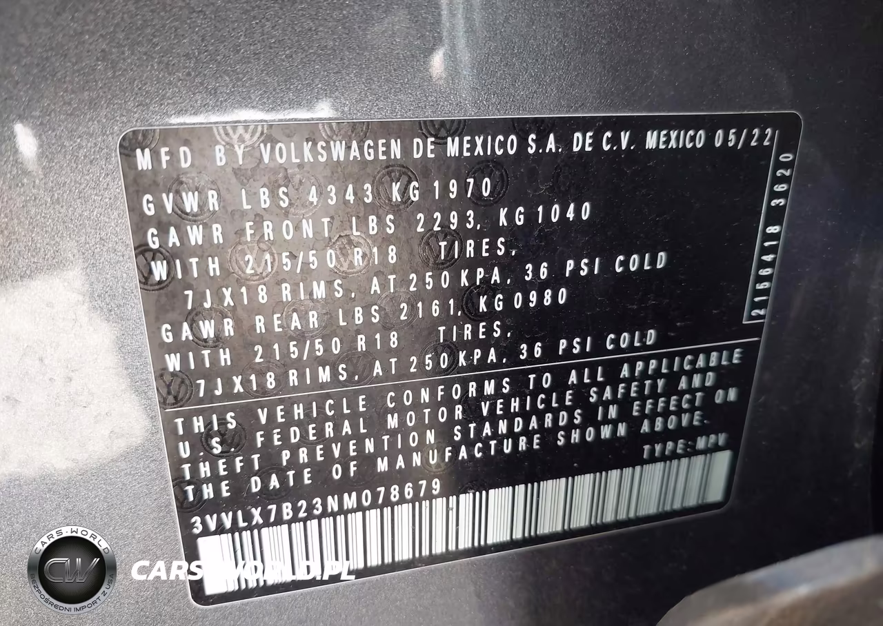 2022 Volkswagen Taos 1.5T Se VIN:3VVLX7B23NM078679 - 9
