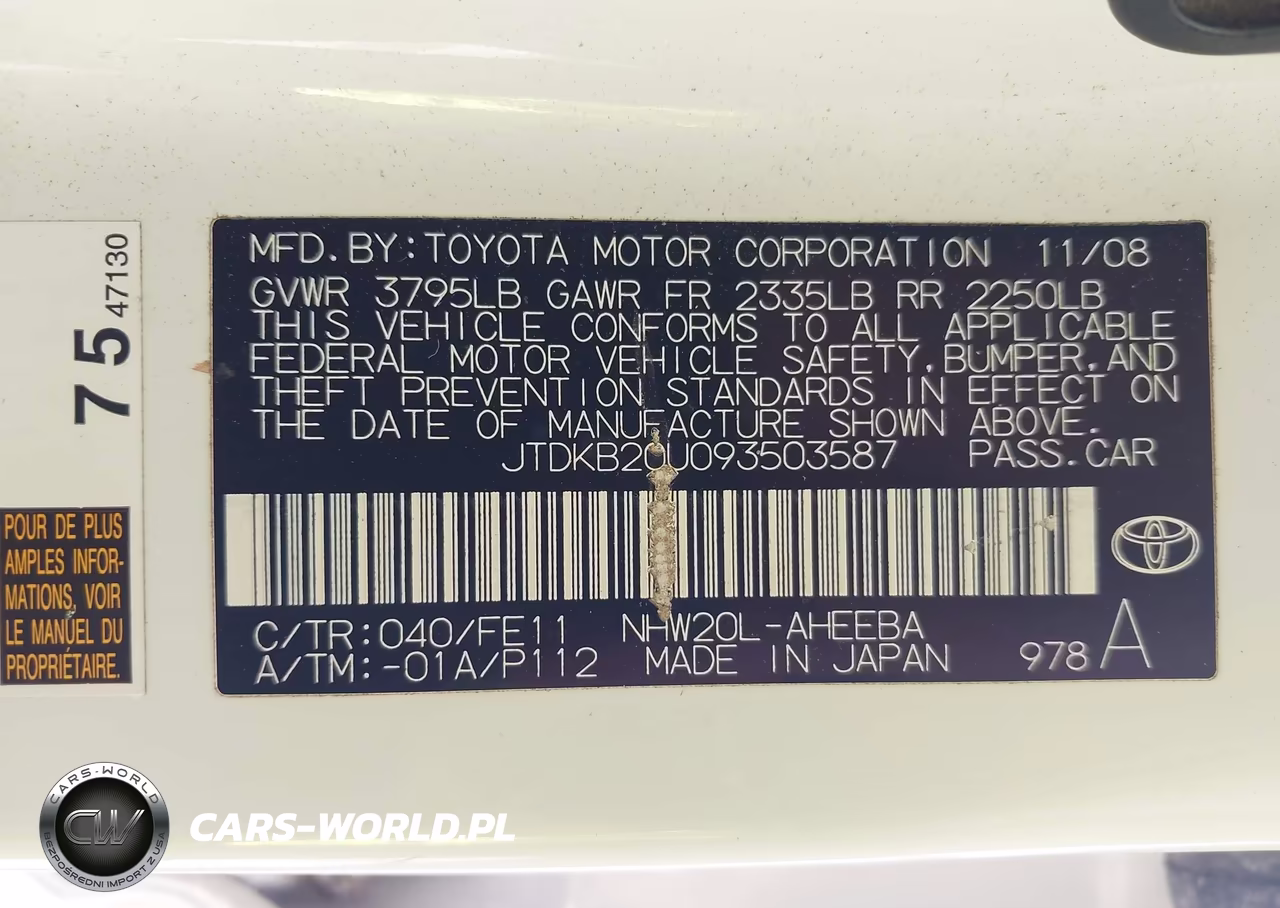 2009 Toyota Prius VIN:JTDKB20U093503587 - 9