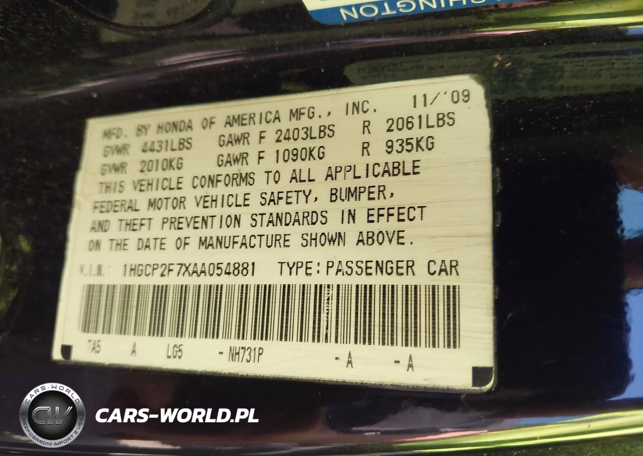 2010 Honda Accord 2.4 Ex VIN:1HGCP2F7XAA054881 - 9