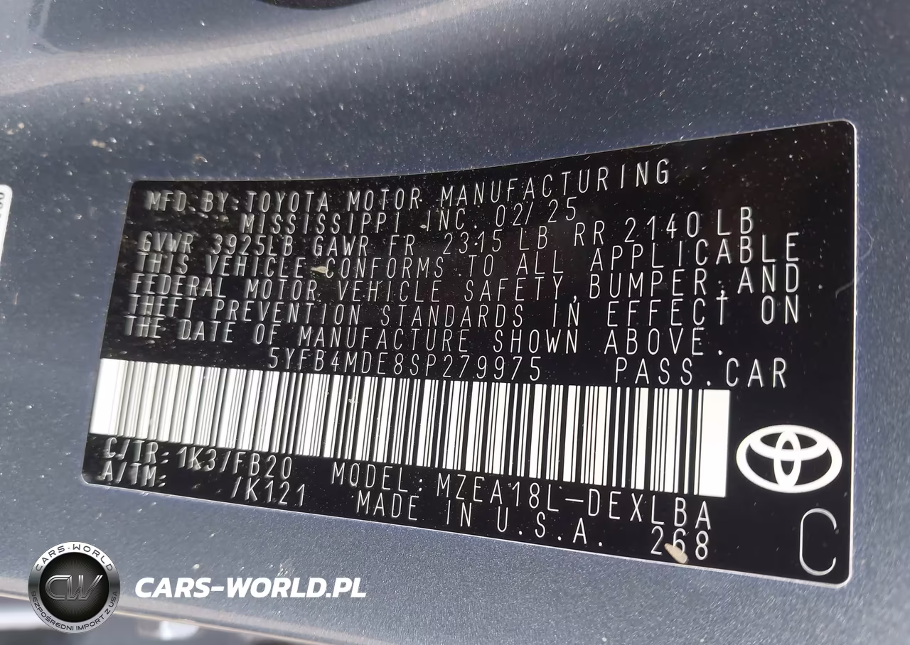 2025 Toyota Corolla Le VIN:5YFB4MDE8SP279975 - 9