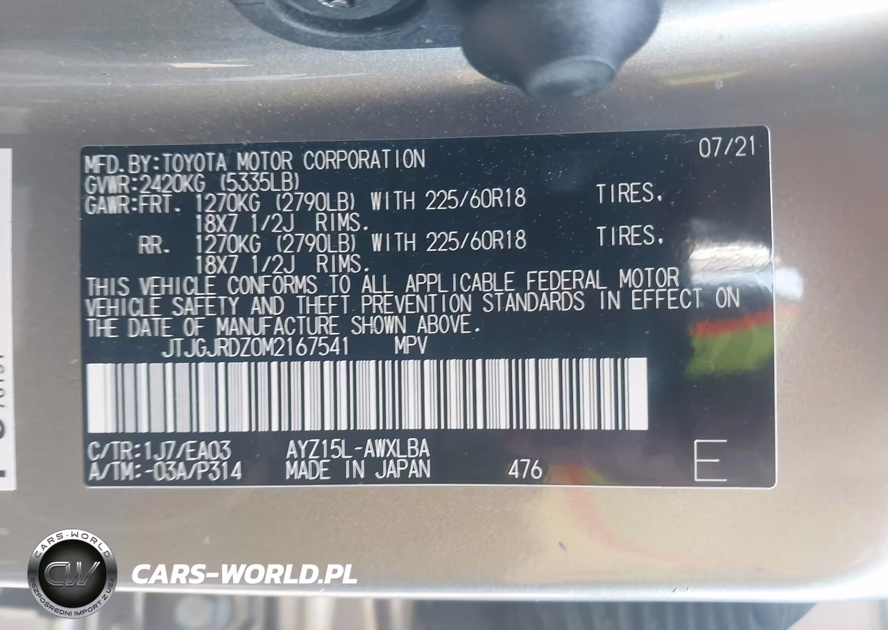2021 Lexus Nx 300H VIN:JTJGJRDZ0M2167541 - 9