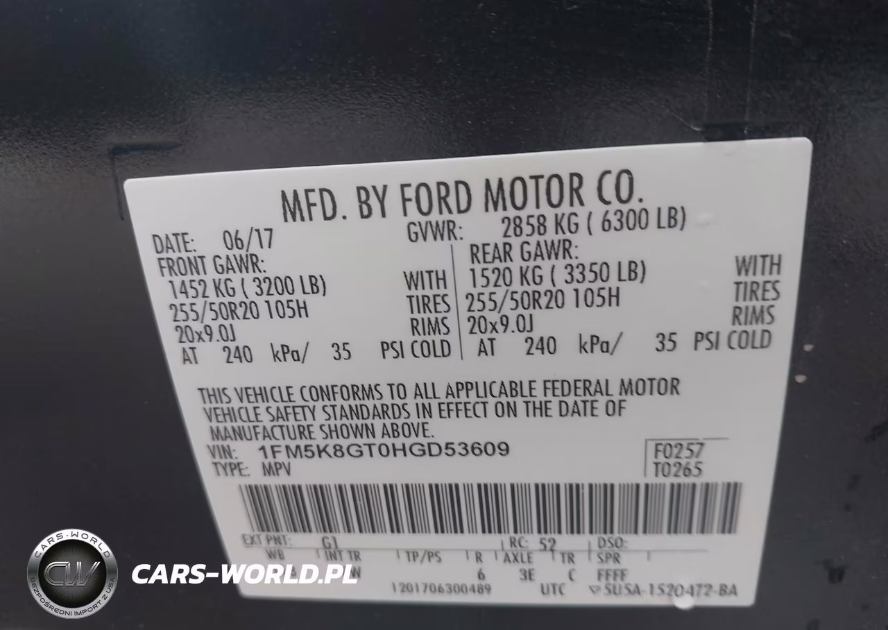 2017 Ford Explorer Sport VIN:1FM5K8GT0HGD53609 - 9