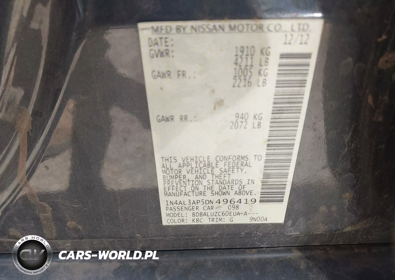 2013 Nissan Altima 2.5 Sv VIN:1N4AL3AP5DN496419 - 9