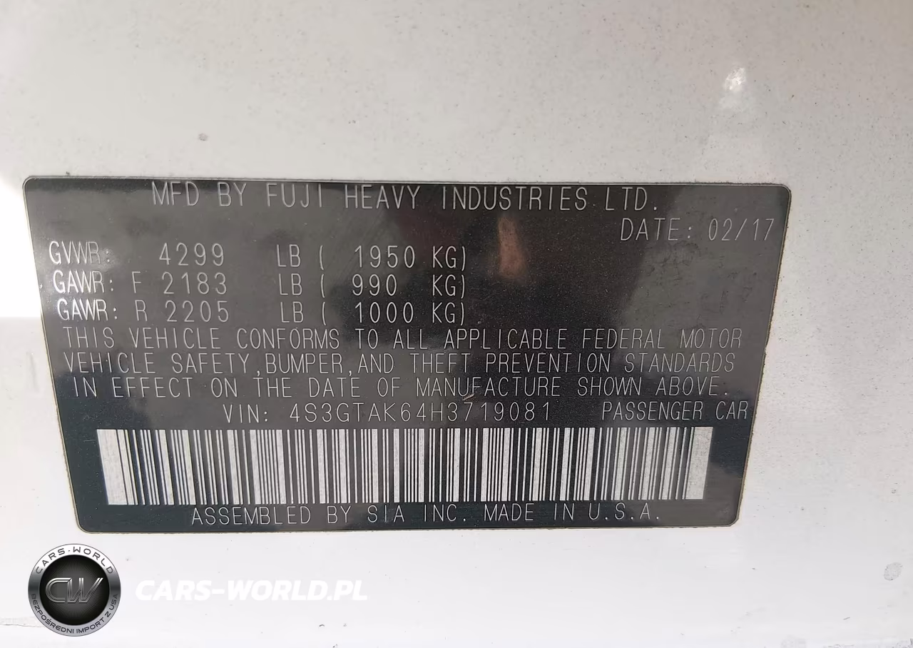 2017 Subaru Impreza 2.0I Sport VIN:4S3GTAK64H3719081 - 9