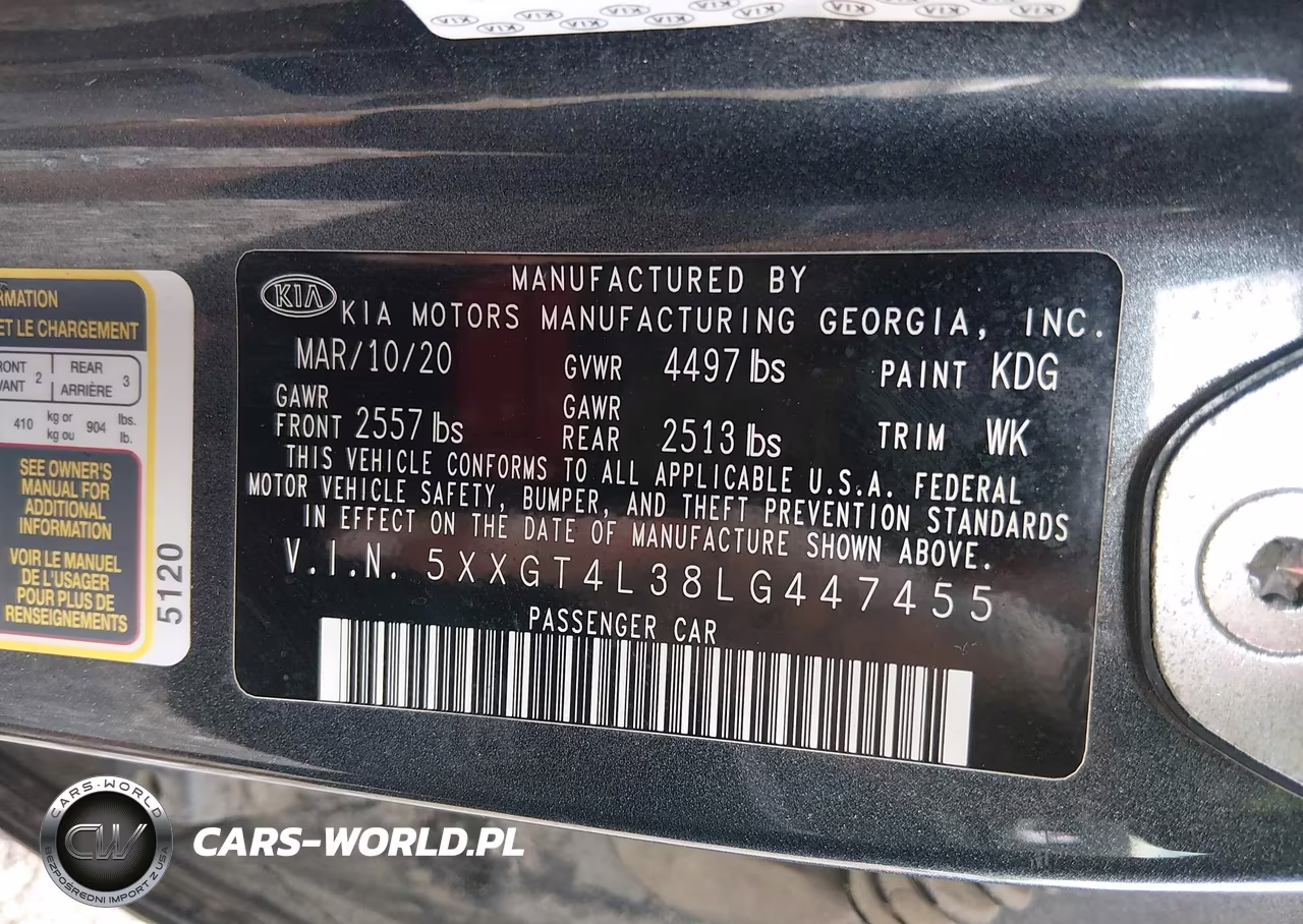 2020 Kia Optima Lx VIN:5XXGT4L38LG447455 - 9