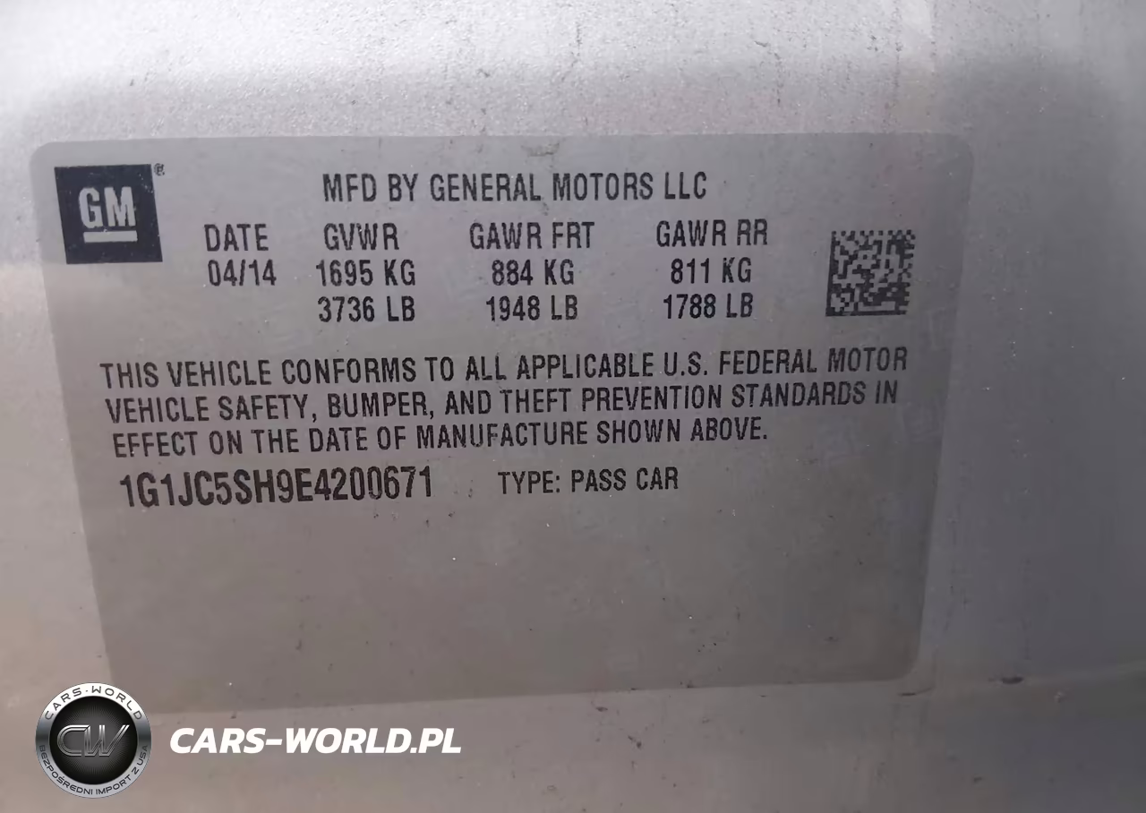 2014 Chevrolet Sonic Lt Auto VIN:1G1JC5SH9E4200671 - 9