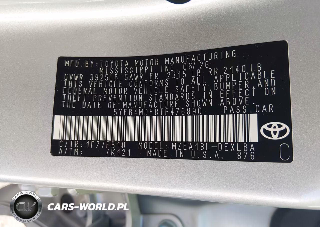 2026 Toyota Corolla Le VIN:5YFB4MDE8TP476890 - 9