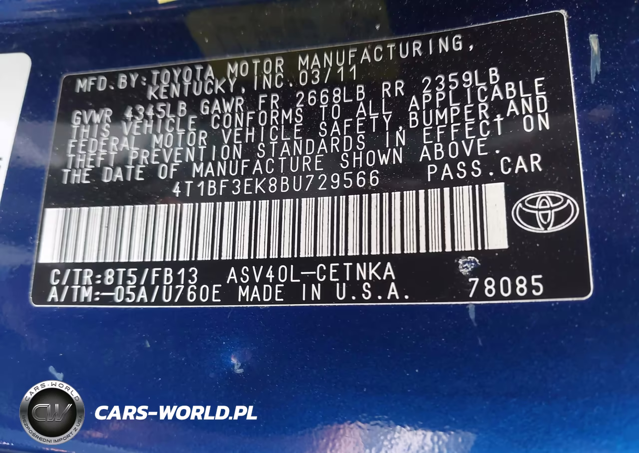 2011 Toyota Camry Le VIN:4T1BF3EK8BU729566 - 9