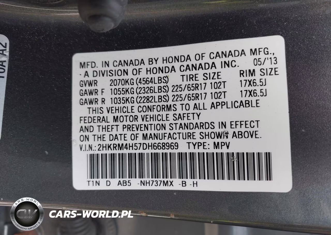 2013 Honda Cr-V Ex VIN:2HKRM4H57DH668969 - 9