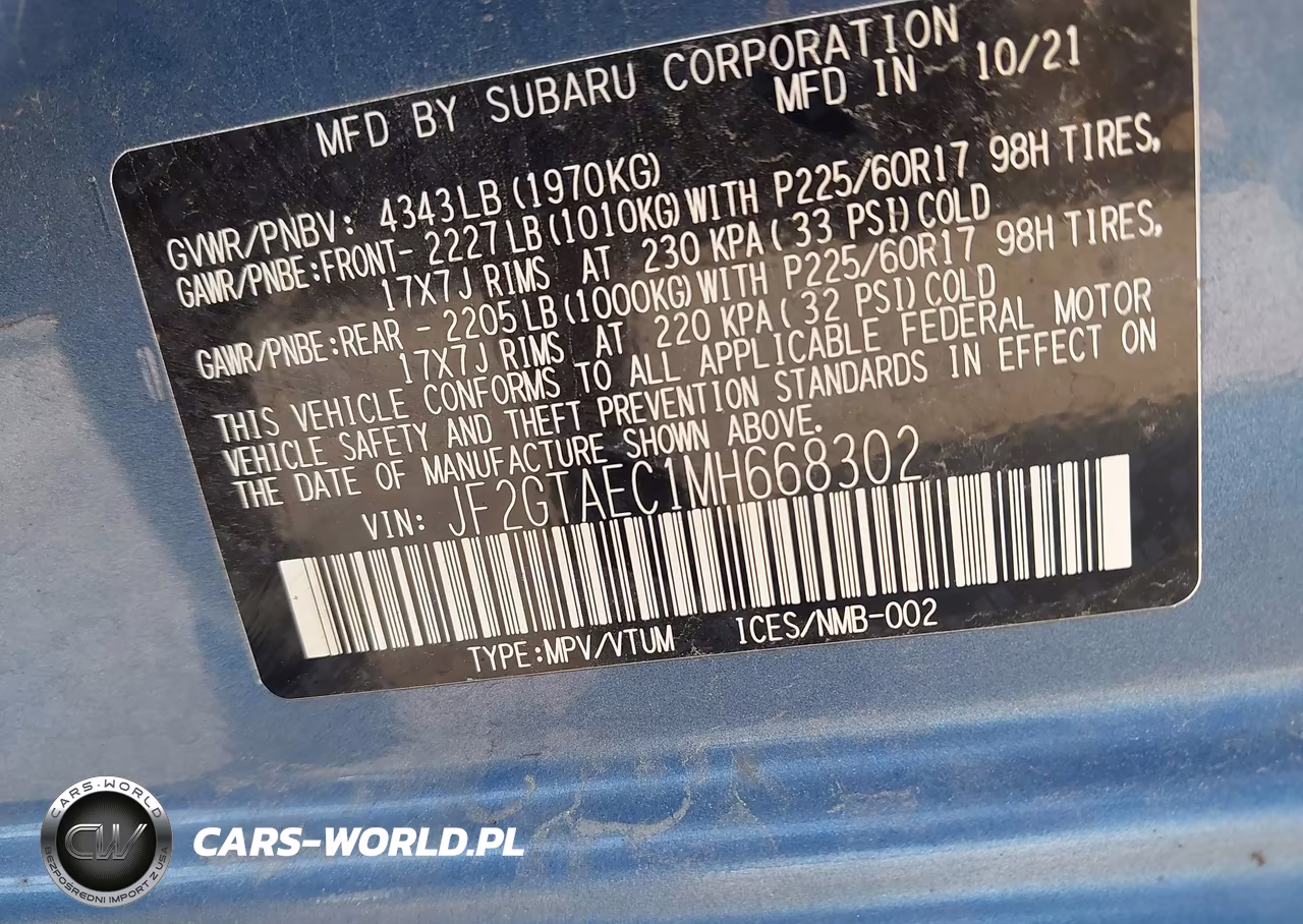 2021 Subaru Crosstrek Premium VIN:JF2GTAEC1MH668302 - 9