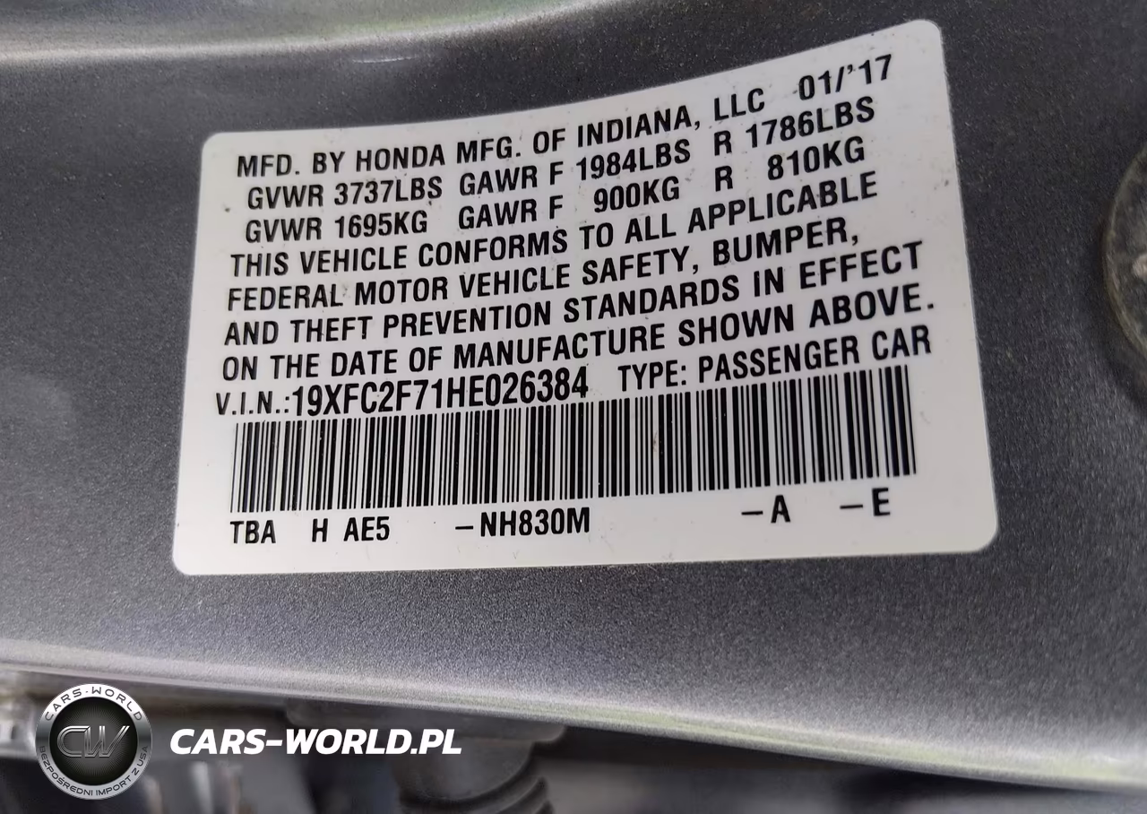 2017 Honda Civic Ex VIN:19XFC2F71HE026384 - 9