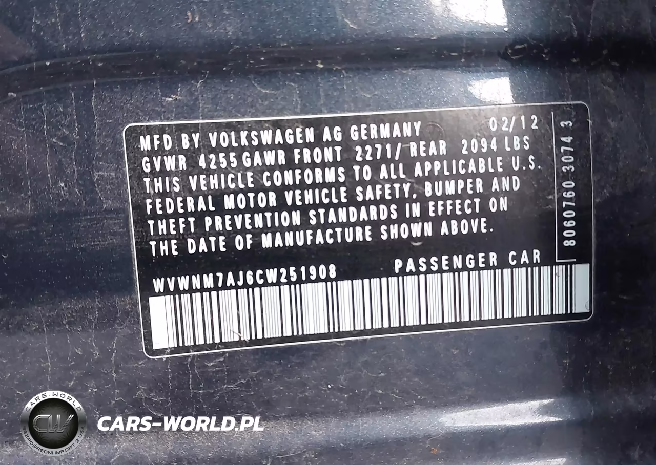 2012 Volkswagen Golf Tdi 4-Door VIN:WVWNM7AJ6CW251908 - 9
