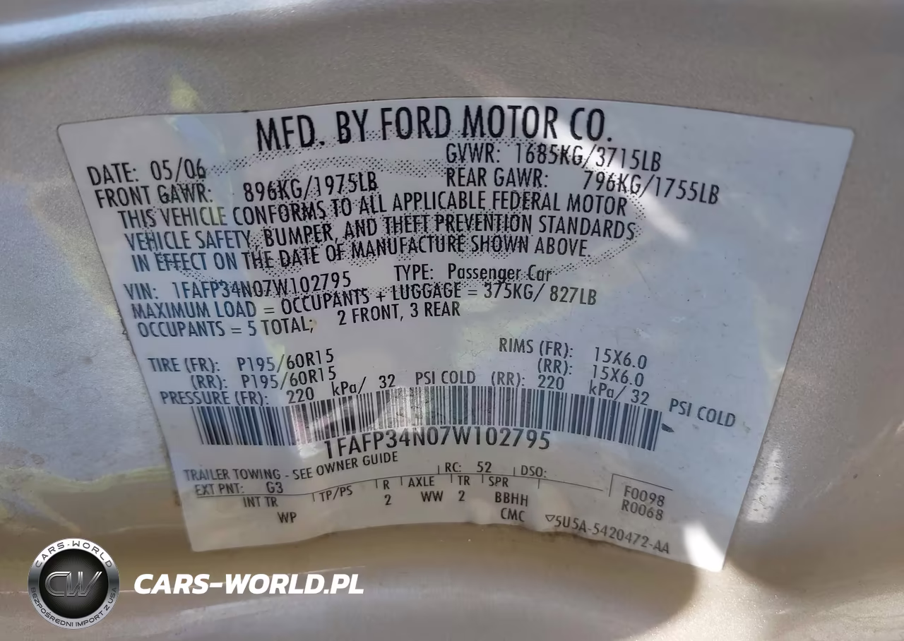 2007 Ford Focus S-Se-Ses VIN:1FAFP34N07W102795 - 9
