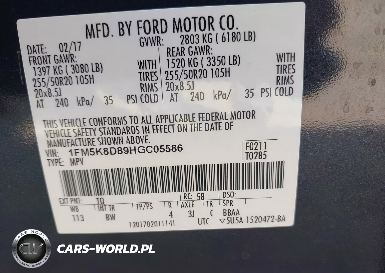 2017 Ford Explorer Xlt VIN:1FM5K8D89HGC05586 - 9
