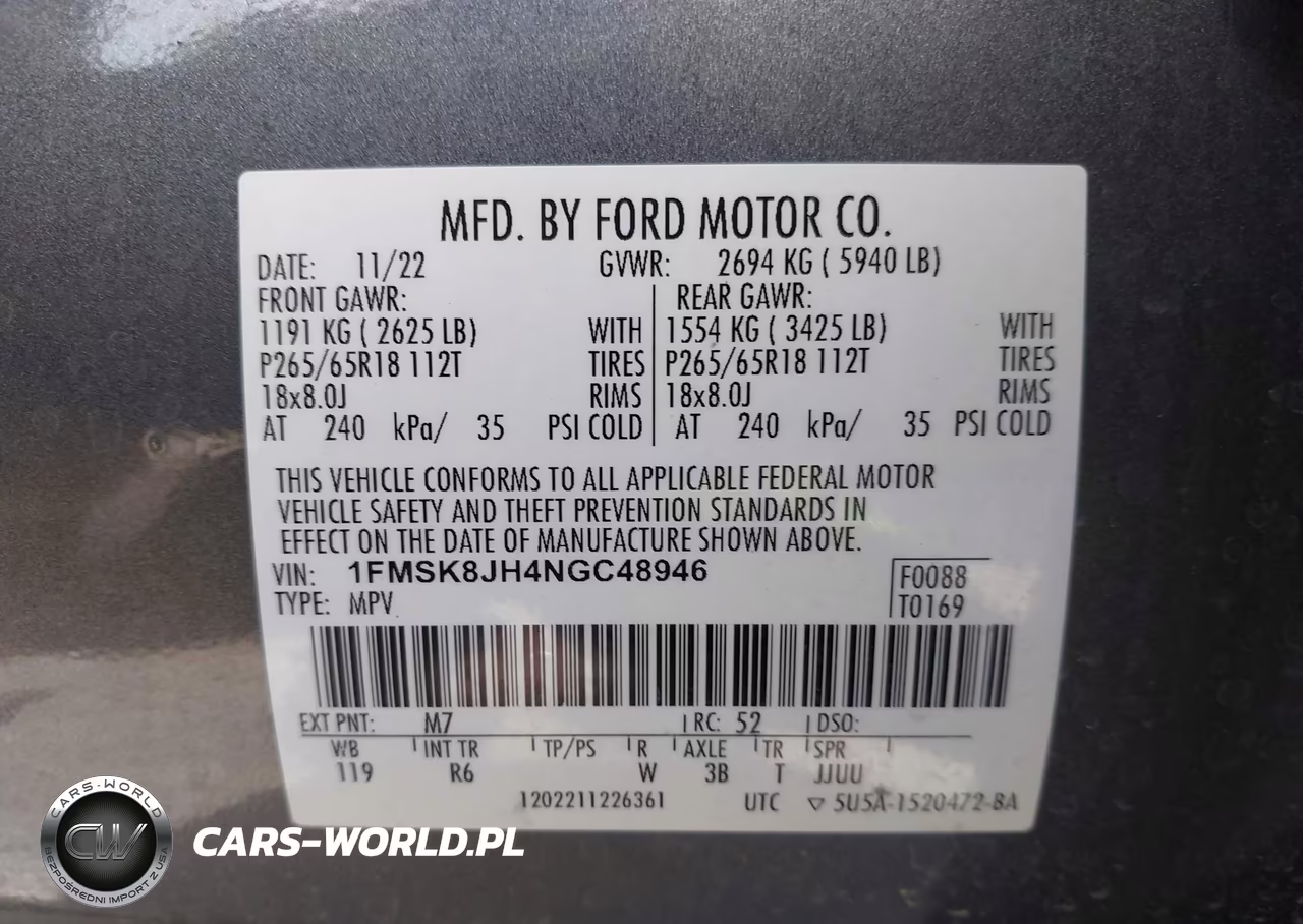 2022 Ford Explorer Timberline VIN:1FMSK8JH4NGC48946 - 8