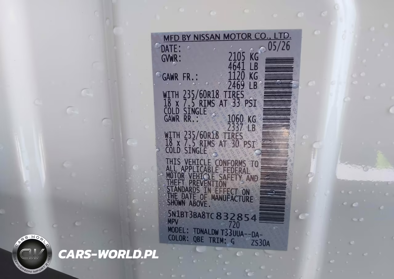 2026 Nissan Rogue Sv VIN:5N1BT3BA8TC832854 - 9