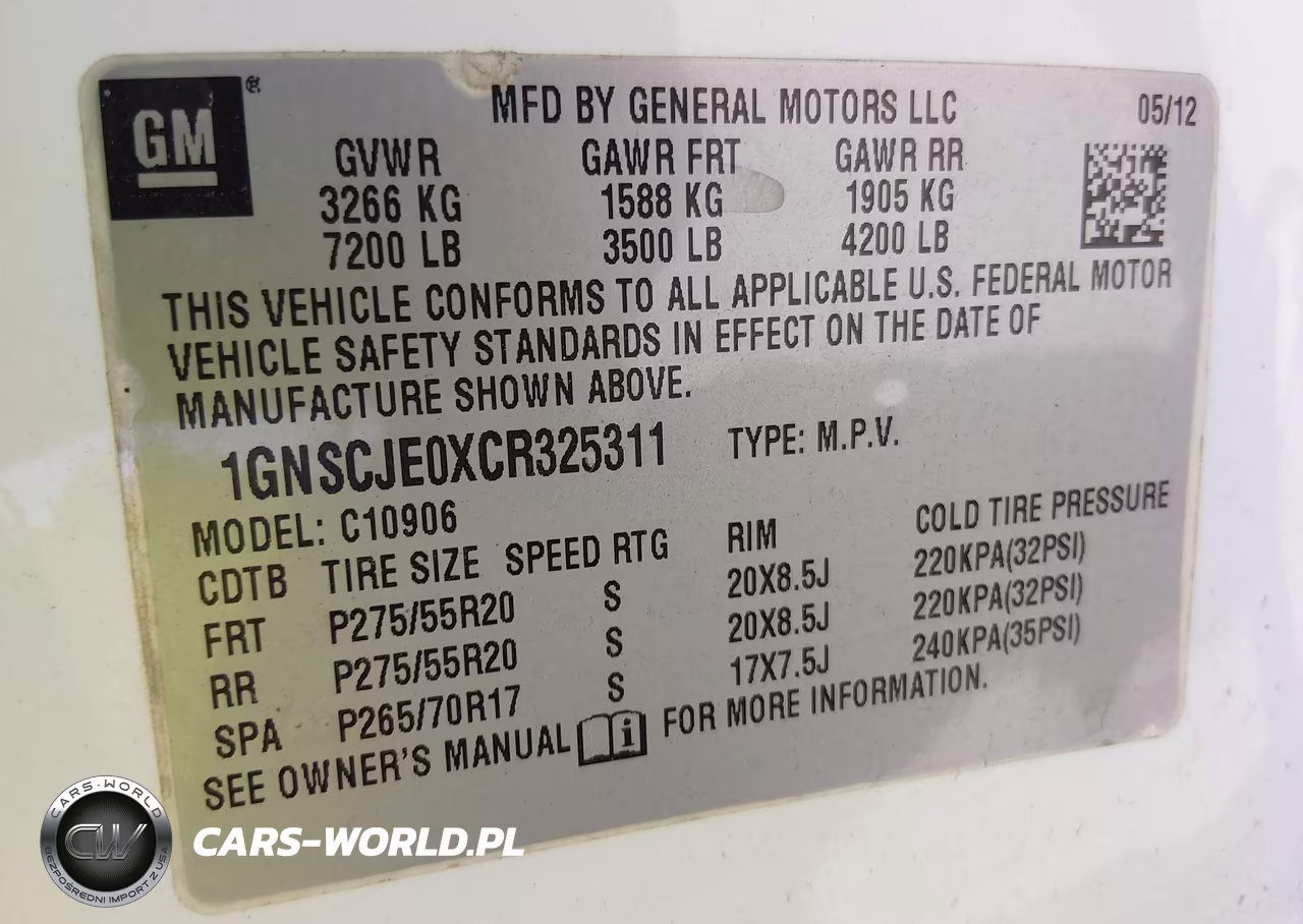2012 Chevrolet Suburban Lt VIN:1GNSCJE0XCR325311 - 9
