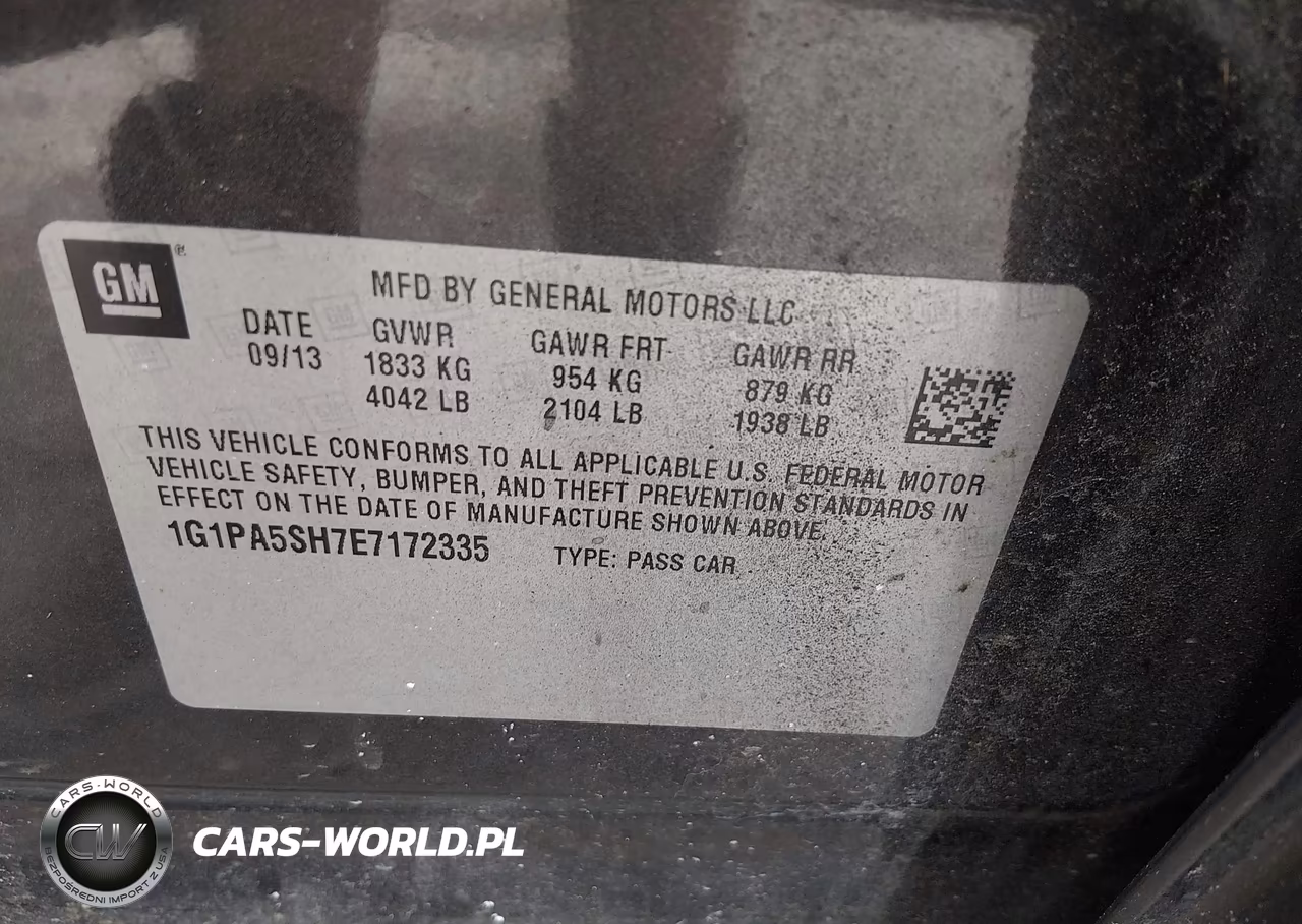 2014 CHEVROLET CRUZE LS VIN:1G1PA5SH7E7172335 - 9