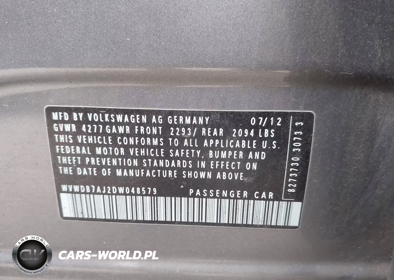 2013 Volkswagen Golf 2.5L 4-Door VIN:WVWDB7AJ2DW048579 - 9