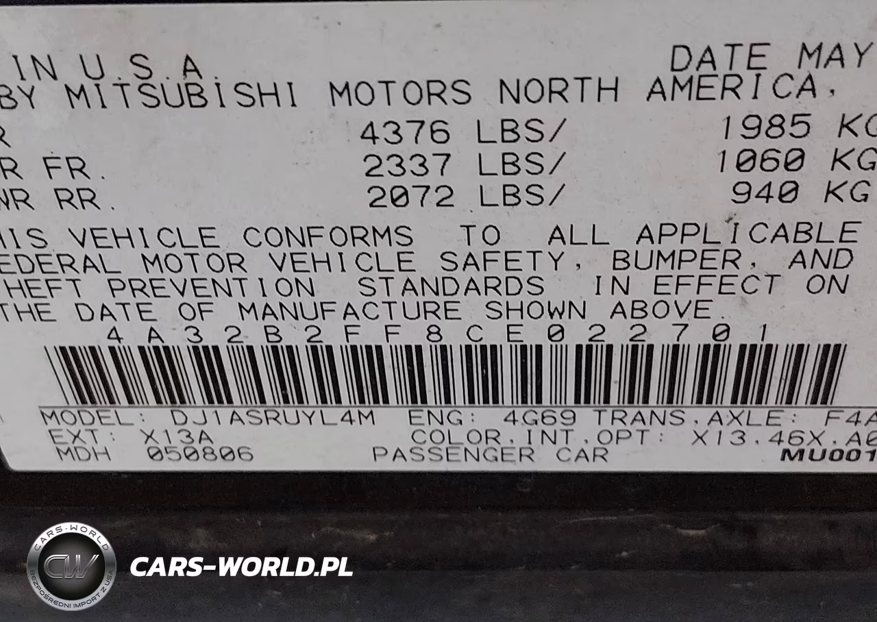 2012 Mitsubishi Galant Fe VIN:4A32B2FF8CE022701 - 9