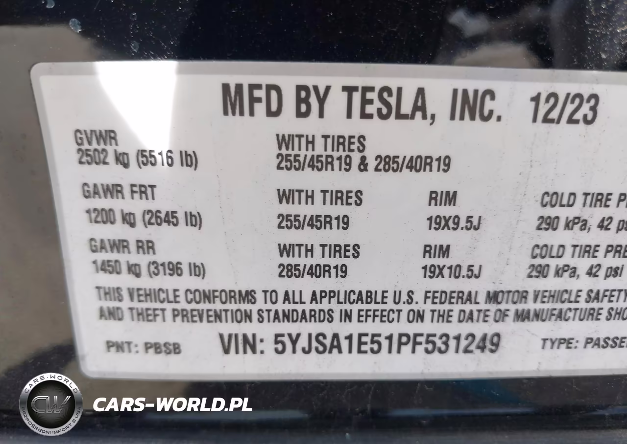 2023 Tesla Model S Dual Motor All-Wheel Drive-Standard Range VIN:5YJSA1E51PF531249 - 9