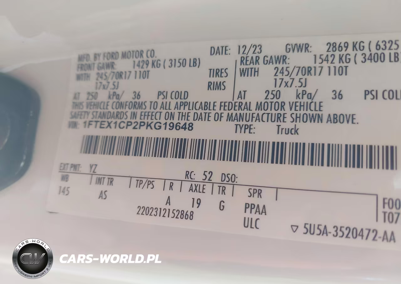 2023 Ford F-150 Xl VIN:1FTEX1CP2PKG19648 - 9
