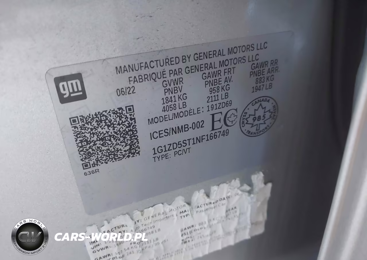 2022 Chevrolet Malibu Lt VIN:1G1ZD5ST1NF166749 - 9