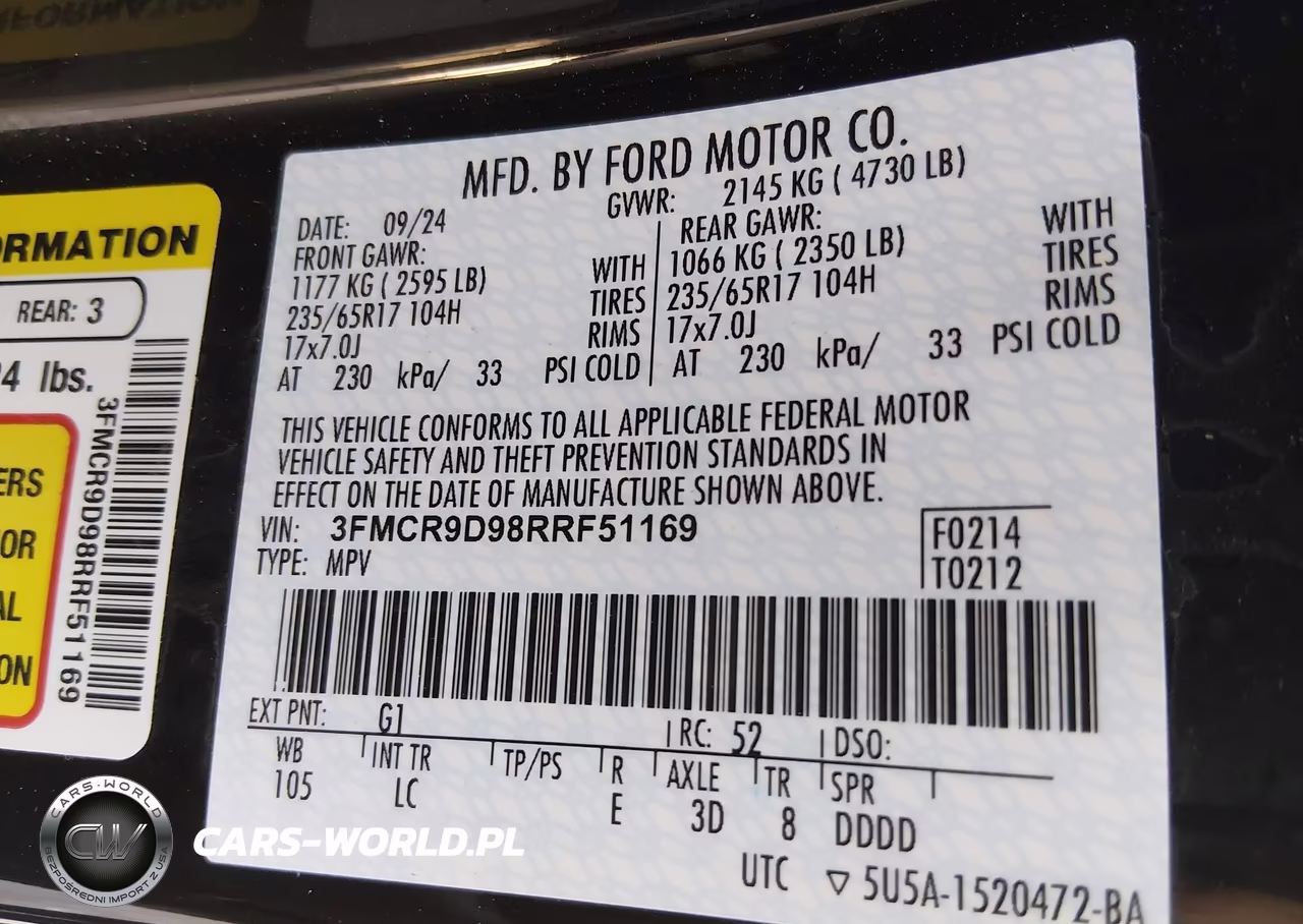 2024 Ford Bronco Sport Badlands VIN:3FMCR9D98RRF51169 - 9