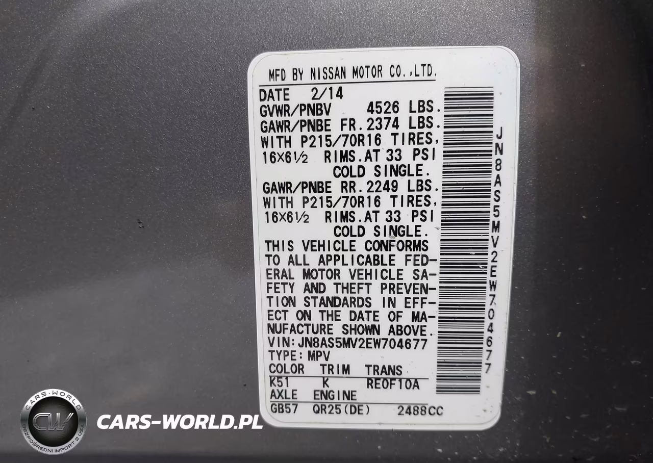 2014 Nissan Rogue Select S VIN:JN8AS5MV2EW704677 - 9